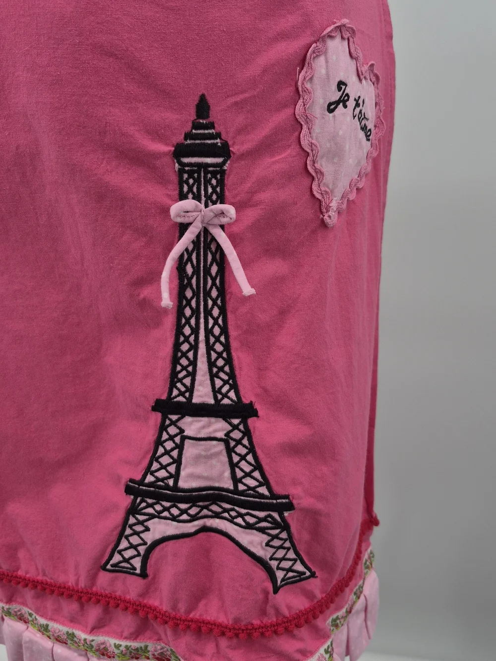 Sur La Table Apron One Size Pink Black Paris Eiffel Tower Polka Dot Retro